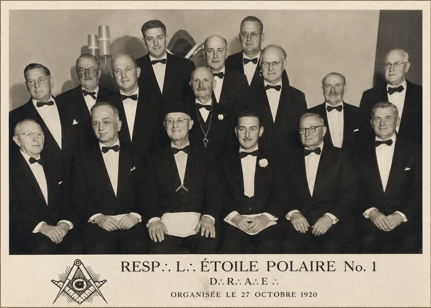 Resp. L. Étoile Polaire No.1 — formal officer portrait, organised 27 October 1920