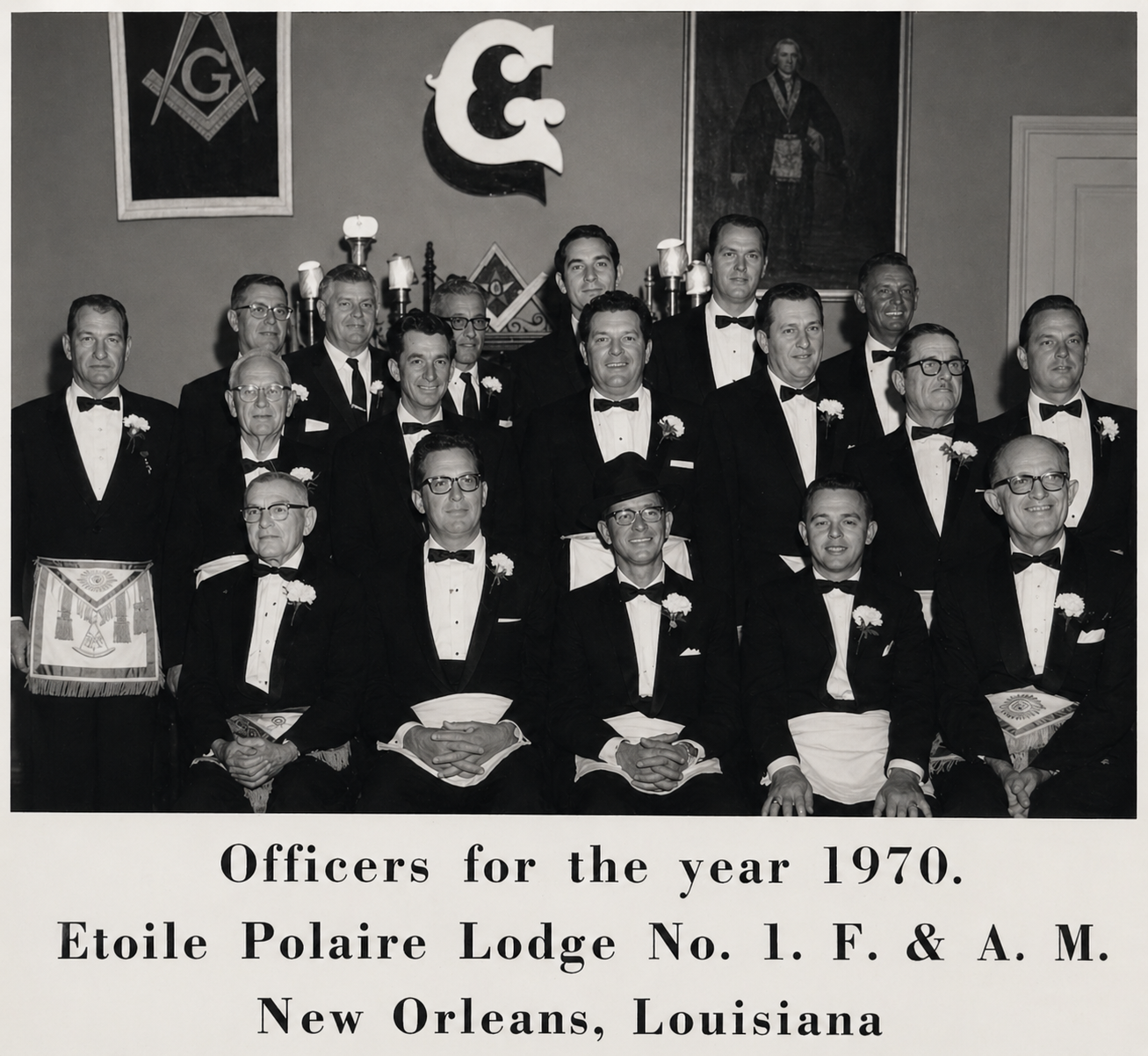 Officers for the year 1970 — Étoile Polaire Lodge No.1, F. & A.M., New Orleans, Louisiana